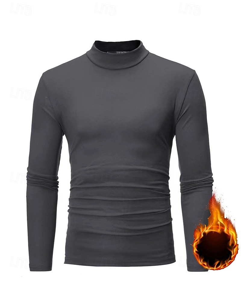 Bărbați Mată Topuri pulover Top din fleece cu strat de bază Lenjerie Termică Toamna iarna Manșon Lung Îmbrăcăminte Atletică Cald Sală de fitness Drumeție Alergat A face exerciţii fizice Yoga Negru 2026 - $40.99 –P17