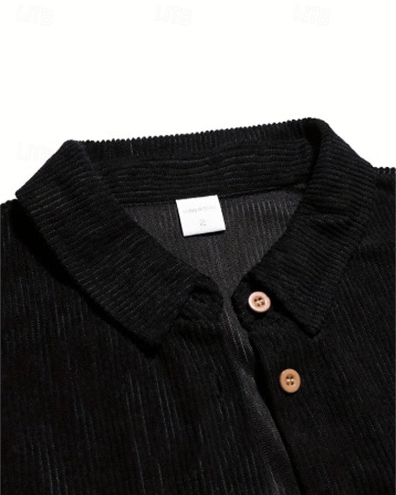 Herren Hemdjacke Cordjacke Freizeitjacke Urlaub Täglich Atmungsaktiv Tasche Frühling Herbst Einfach Mode Klassisch Revers Regulär Schwarz Braun Beige Jacken 2026 - $30.99 –P5