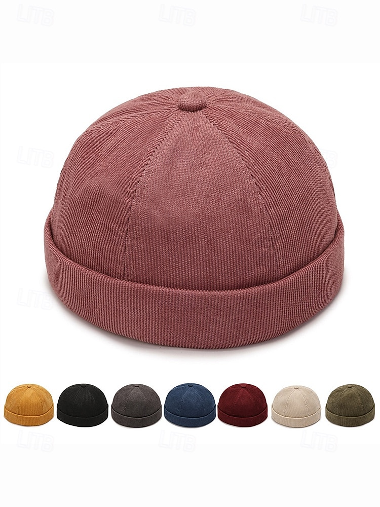 мужская вельветовая шапка-бини с регулируемым ремешком, ретро-матросская шапка в нескольких цветах, теплая зимняя шапка для рождественских нарядов, уличной одежды и повседневной носки 2026 - $11.99 –P3