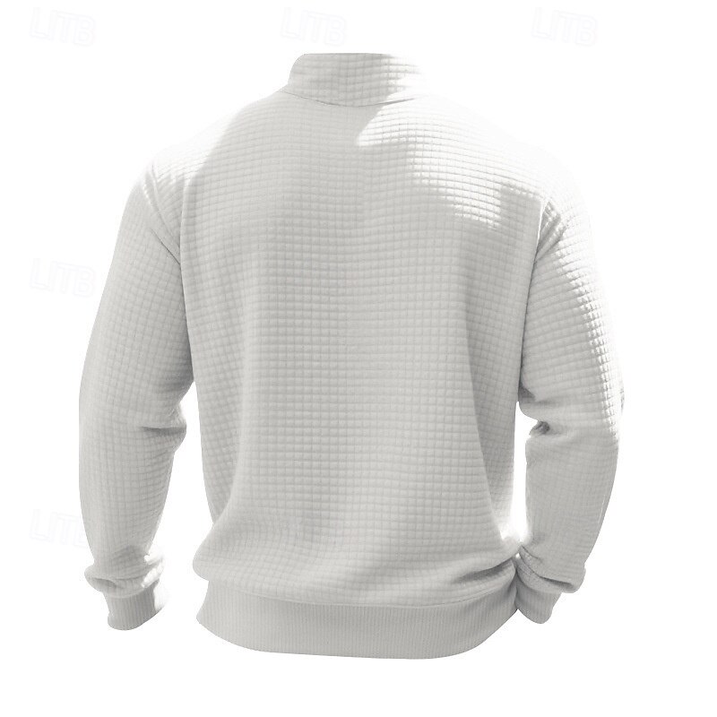 Homme Sweat-shirt Sweat-shirt quart de fermeture éclair Gris Clair Demi-zip Uni Jacquard Quotidien Sport & Loisir Fête Polyester Streetwear Basique Occasionnel Printemps Automne Vêtement Tenue Pulls de 2026 ? $28.99 –P8