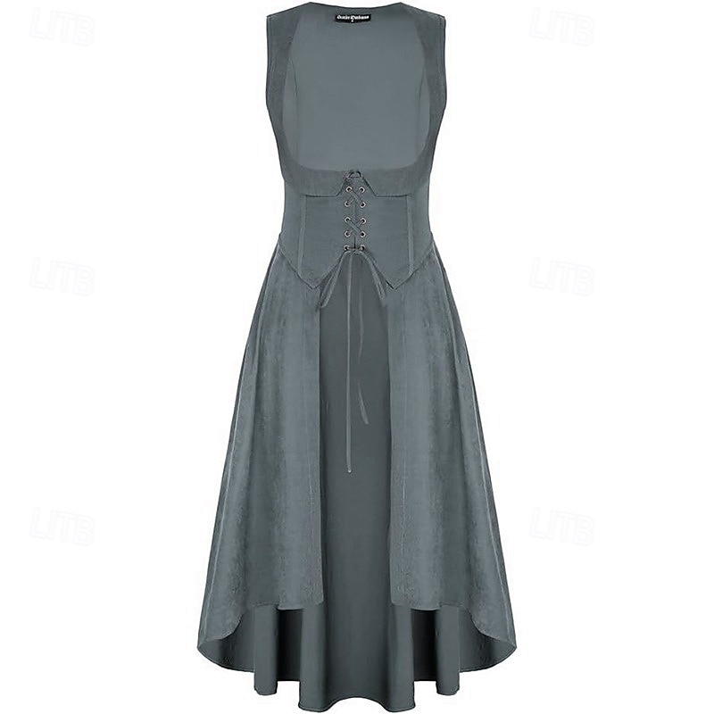 Medieval Renaissance Cocktail Dress Cosplay Costume Prom Dresses Viking Outlander Fancy Dress Women's Celtic Pirate Fantasy Masquerade LARP Ren Faire Festival Adults' Dress 2026 - $40.99 –P15