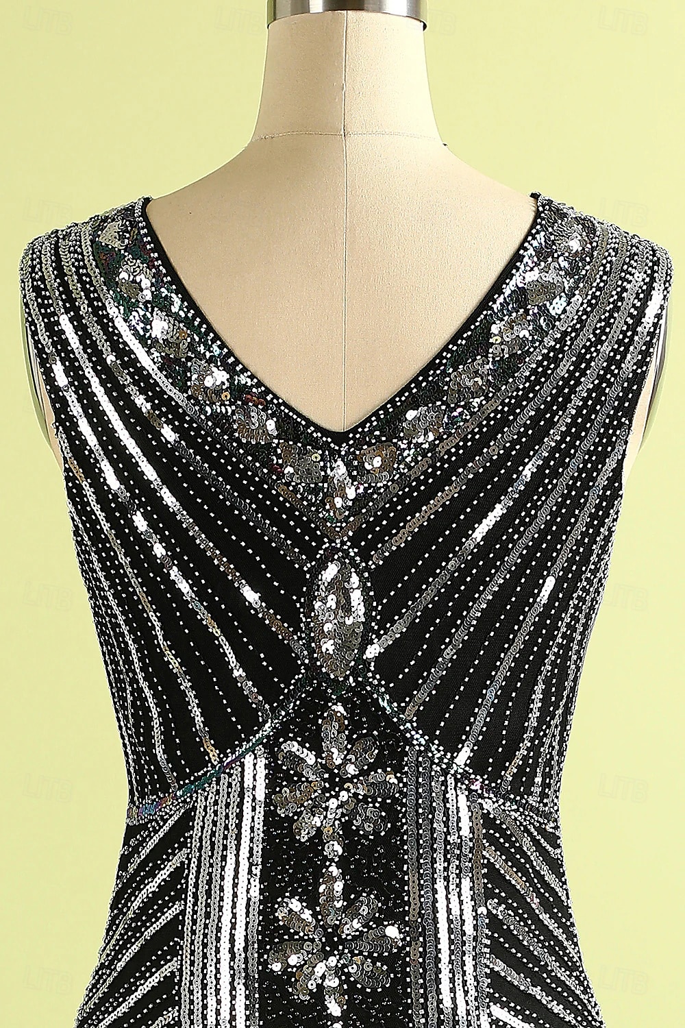 Conjunto Rugido 20s 1920s Hasta la Rodilla Vestido Flapper Vestido Cóctel Disfraz de lujo con accesorios Sin Mangas El gran Gatsby Chica de la aleta Lentejuelas Borlas Escote en Pico Disfraz Mujer 2026 - $50.99 –P5