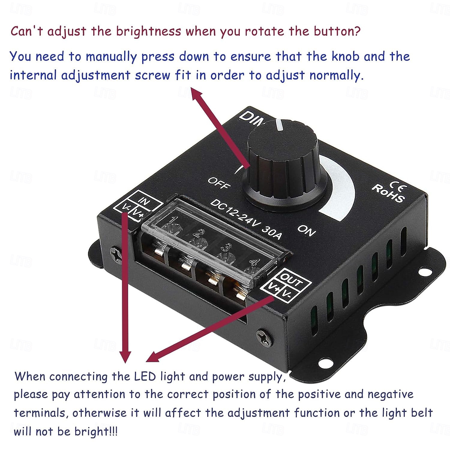 Диммер для светодиодной ленты DC12V-24V 30A ШИМ-контроллер для регулятора яркости, регулировка яркости, включение/выключение с алюминиевым корпусом (алюминиевый диммер) 2026 - $25.48 –P3