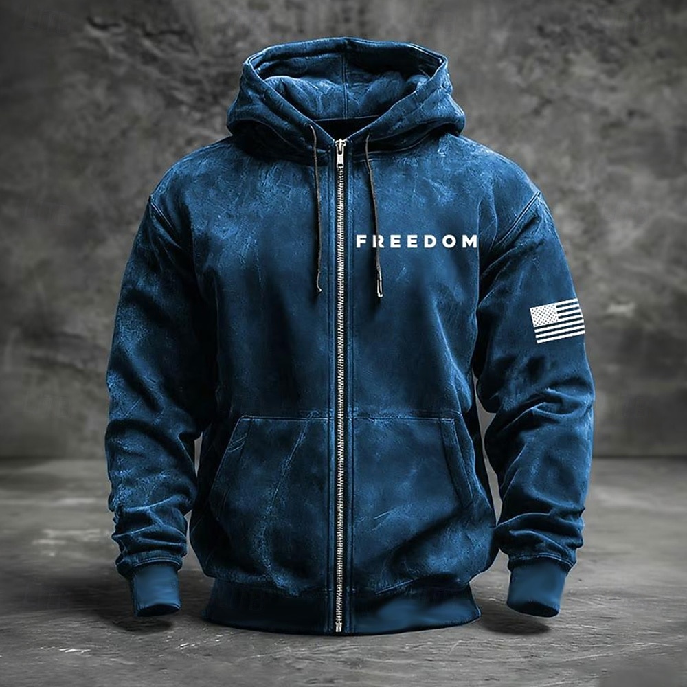 4 luglio 2026 250° Giorno della Memoria Felpa con cappuccio a maniche lunghe da uomo designer con bandiera americana outdoor quotidiano del 2026 a $28.99 –P1