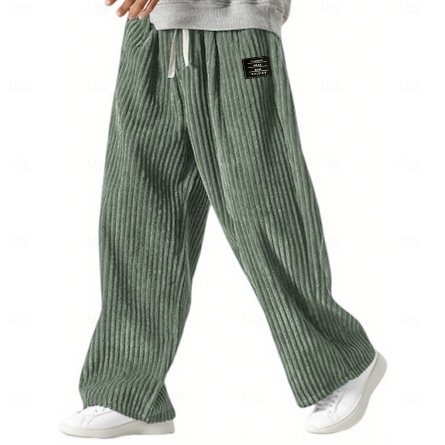 Homens Calças Esportivas Calças Calças de Veludo Calças largas Calça de moletom de perna reta Com Cordão Cintura elástica Côr Sólida Conforto Comprimento total Ao ar livre Casual Diário Moda Estilo de 2025 por $24.99 –P1