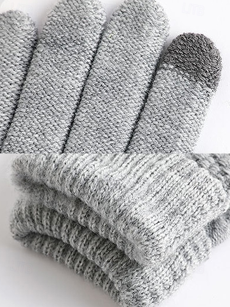 Guanti invernali termici da donna con touchscreen, guanti caldi in maglia foderati in pile per Natale, abbigliamento da esterno per il freddo e regali per le feste del 2026 a $7.99 –P8