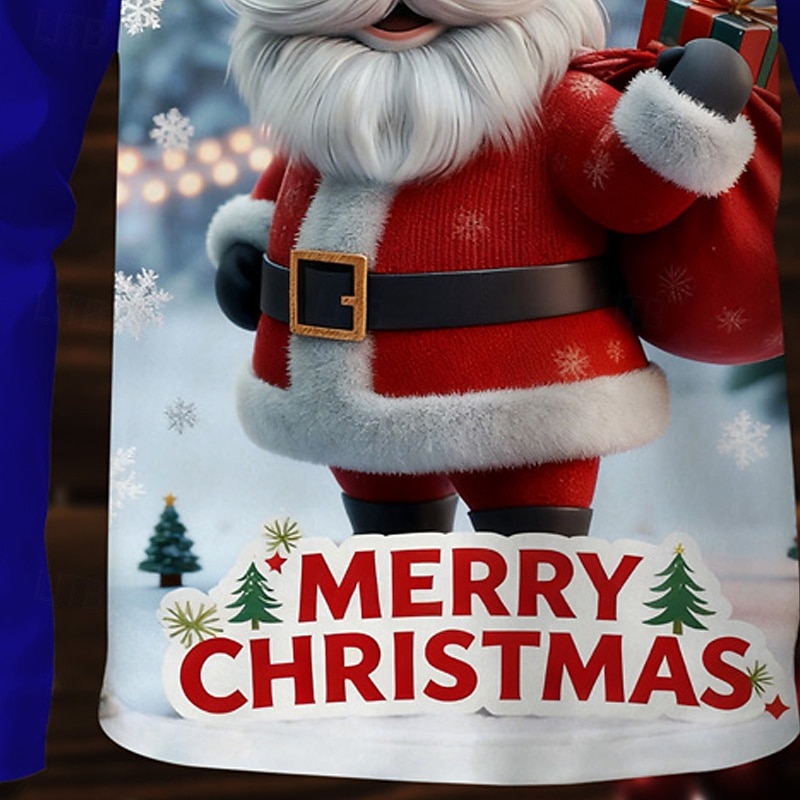 Jul Pojkar 3D jultomten T-shirt Långärmad Vår Höst Mode Grundläggande Barn 4-12 år Rund hals Utomhus Ledigt Dagligen Normal 2025 - $13.99 –P4