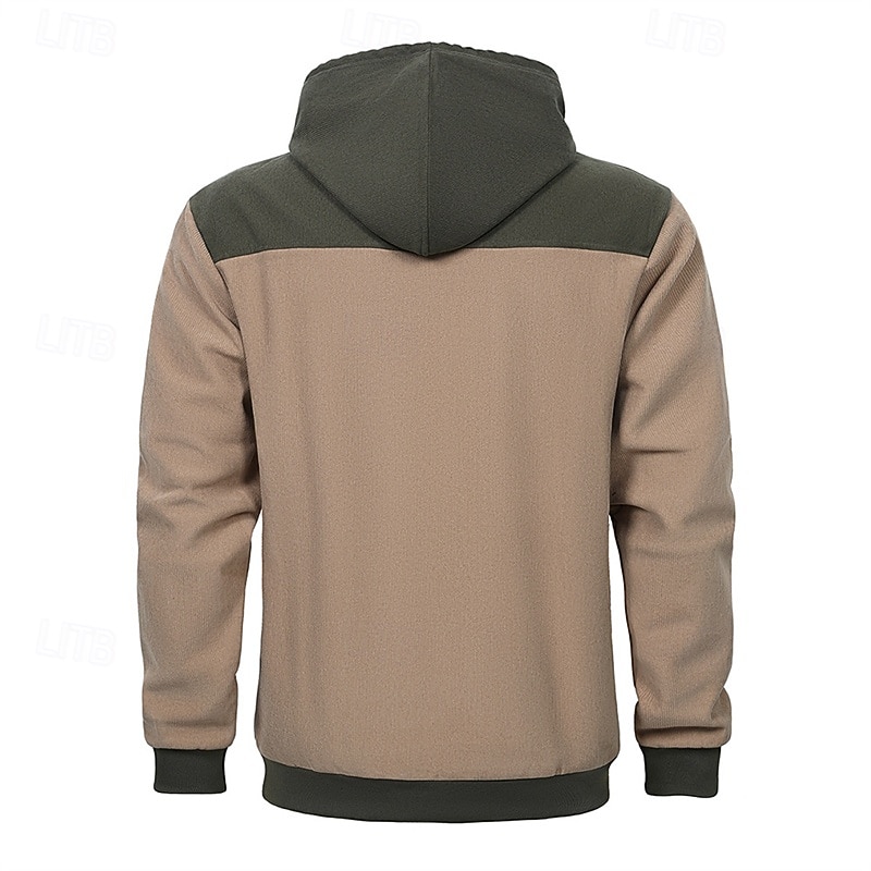 Ανδρικά Φούτερ με Κουκούλα Μαύρο Πράσινο Χακί Χακί Μπεζ Με Κουκούλα Συνδυασμός Χρωμάτων Κορδόνι Κουρελού Τσέπη Αθλήματα & Ύπαιθρος Καθημερινά Αργίες Βαμβάκι Κομψό στυλ street Βασικό Καθημερινό 2026 - $72.99 –P8