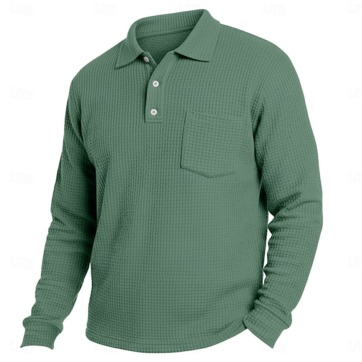 Herre Vaffel poloskjorter Golf poloskjorter Virksomhet Avslappet Knaphul Klassisk Langermet Mote Grunnleggende Helfarge Lomme Høst Vinter Alle årstider Normal Hvit Lyseblå Rød Navyblå Lilla Grønn 2025 - $21.99 –P7