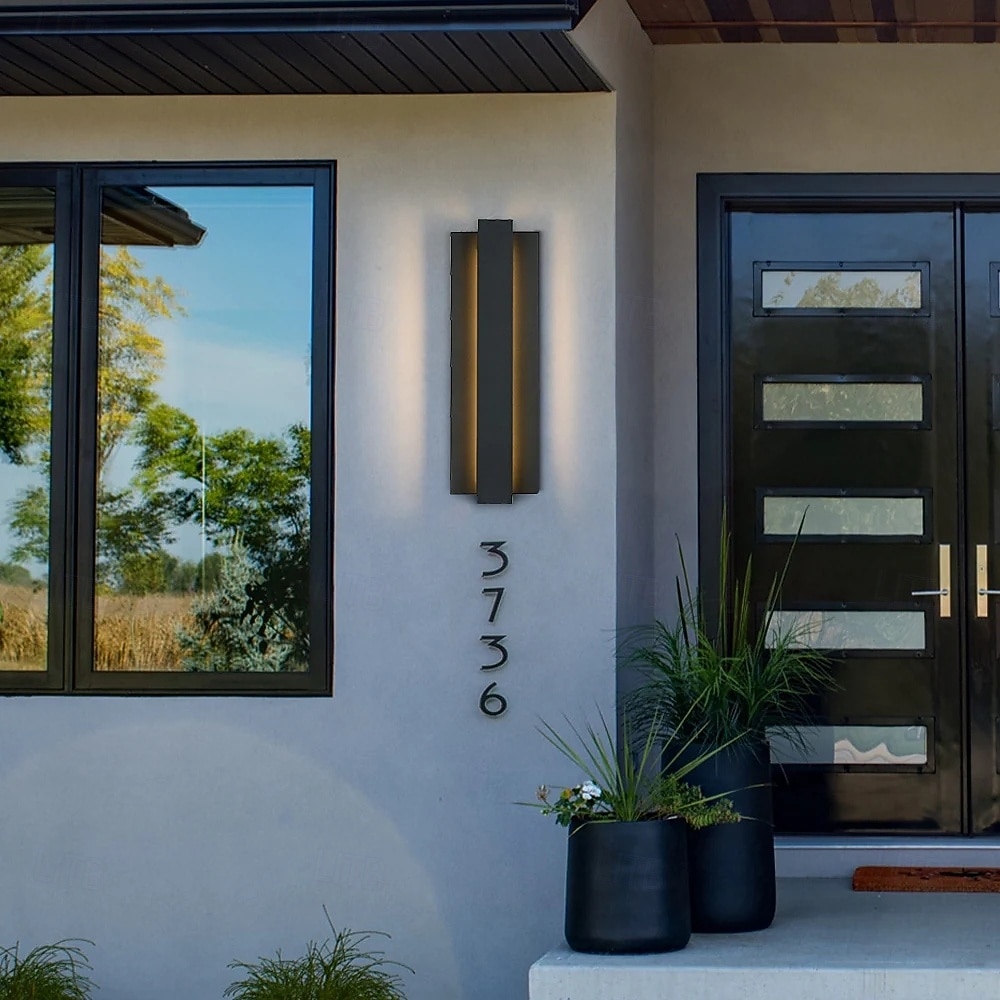 applique da parete moderna a LED per esterni nera del 2026 a $190.99 –P5