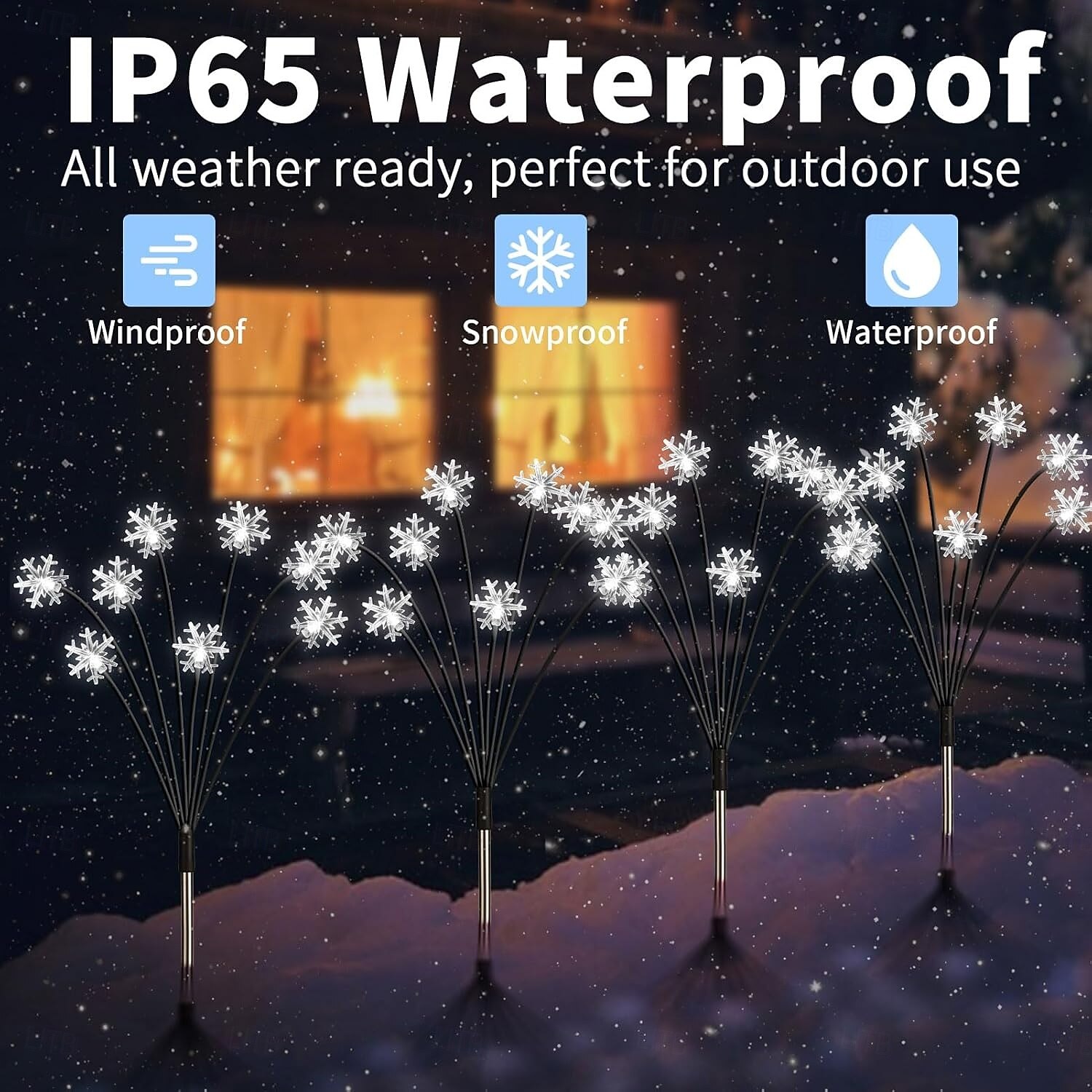 2 Pcs  Lights 8-head outdoor solar waterproof  snowflake shaped swinging plug-in lamp courtyard garden lawn party atmosphere decoration Lights landscape lamp 2026 - $21.99 –P2