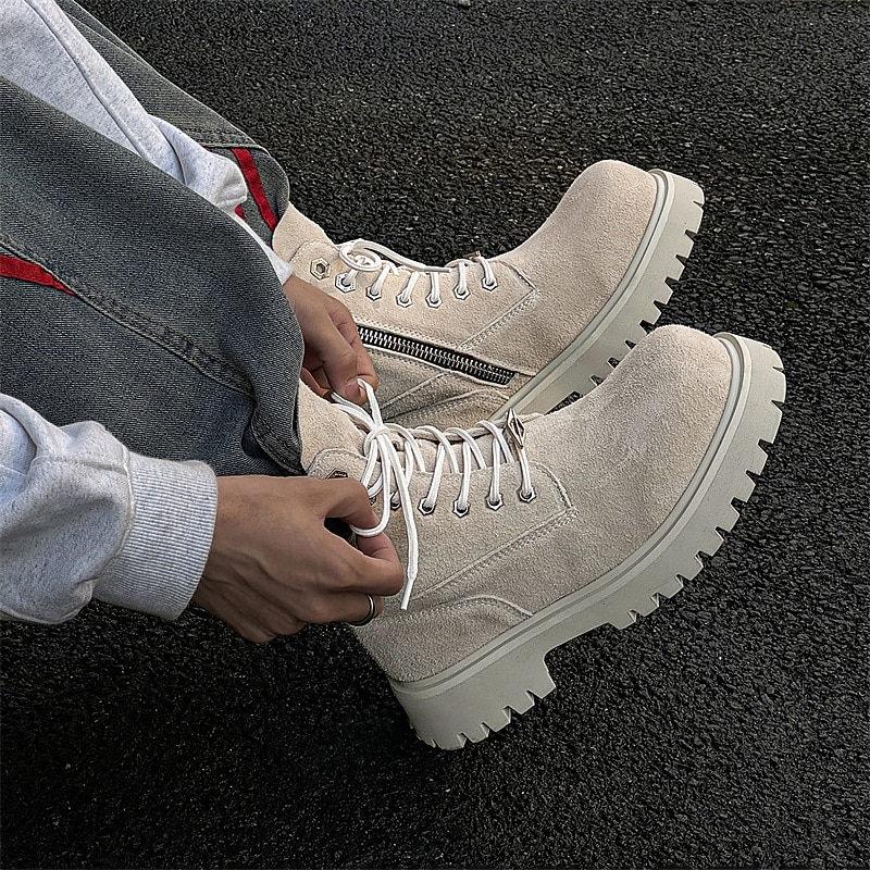 Ανδρικά χακί σουέτ μποτάκια εργασίας μέχρι τον αστράγαλο με στιβαρή σόλα και απαλή εσωτερική επένδυση, ελαφριά, casual μπότες εξωτερικού χώρου για φθινοπωρινή και χειμερινή χρήση. 2026 - $79.99 –P10