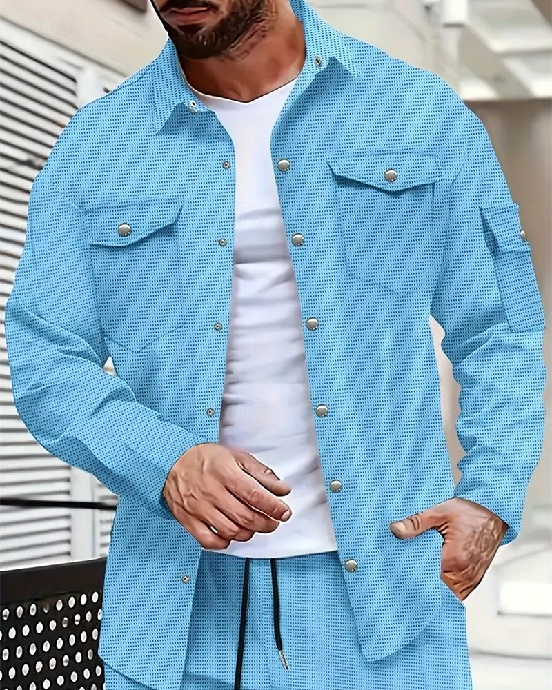 Herren Hemd Sommerhemd Freizeithemd Knopfhemd Schwarz Weiß Gelb Rosa Wein Langarm Einfach Revers Urlaub Hawaiianisch Tasche Bekleidung Polyester Mode Lässig Bequem 2025 - $31.99 –P5