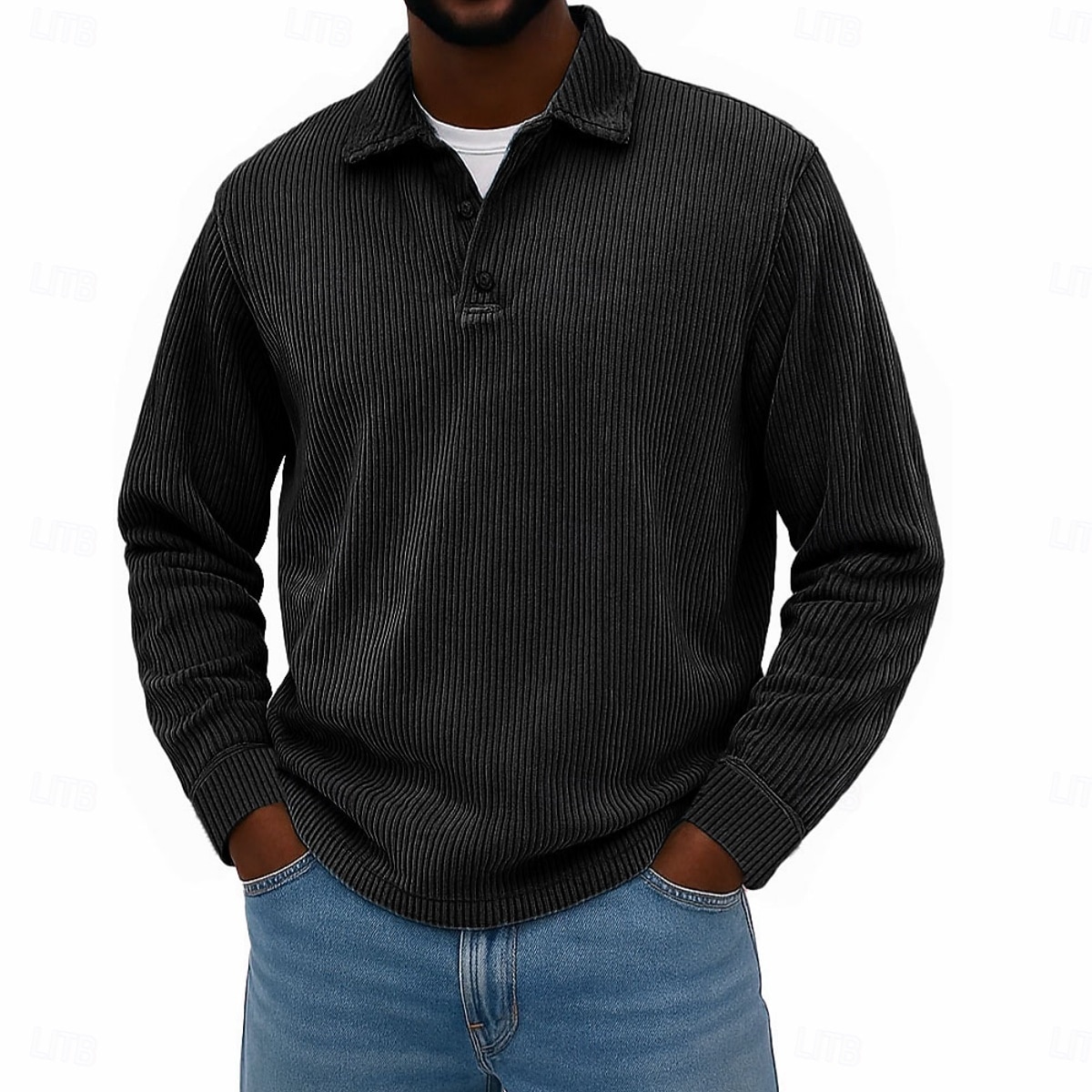 Per uomo Camicia di Velluto a Coste Testurizzato Casuale Sportivo Bavero Manica Lunga Moda Essenziale Tinta unica Bottoni Caldo Autunno & Inverno Vestibilità regolare Nero Blu scuro Blu chiaro Cachi del 2026 a $22.99 –P5