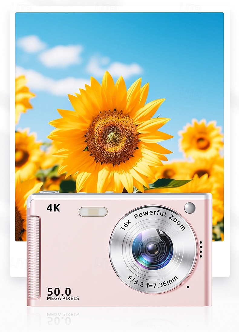 Cameră digitală HD 4K pentru studenți cu un ecran IPS de 2.8 inci pentru fotografii și videoclipuri portabile design elegant. Cadou de Ziua Îndrăgostiților 2026 - $83.99 –P16