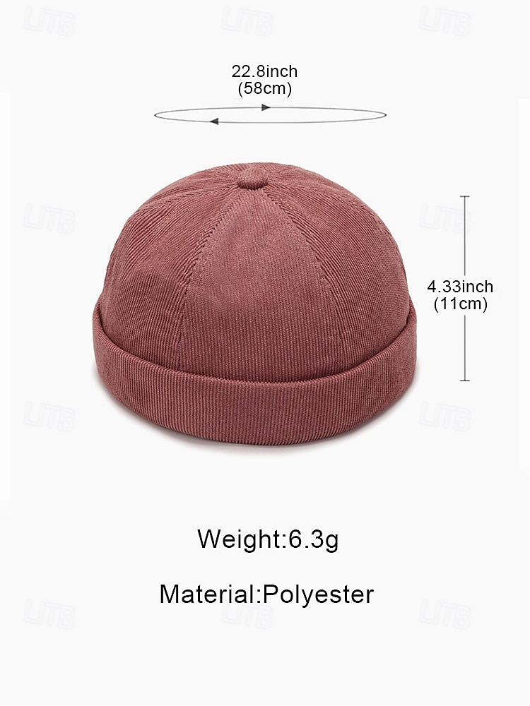 мужская вельветовая шапка-бини с регулируемым ремешком, ретро-матросская шапка в нескольких цветах, теплая зимняя шапка для рождественских нарядов, уличной одежды и повседневной носки 2026 - $11.99 –P9