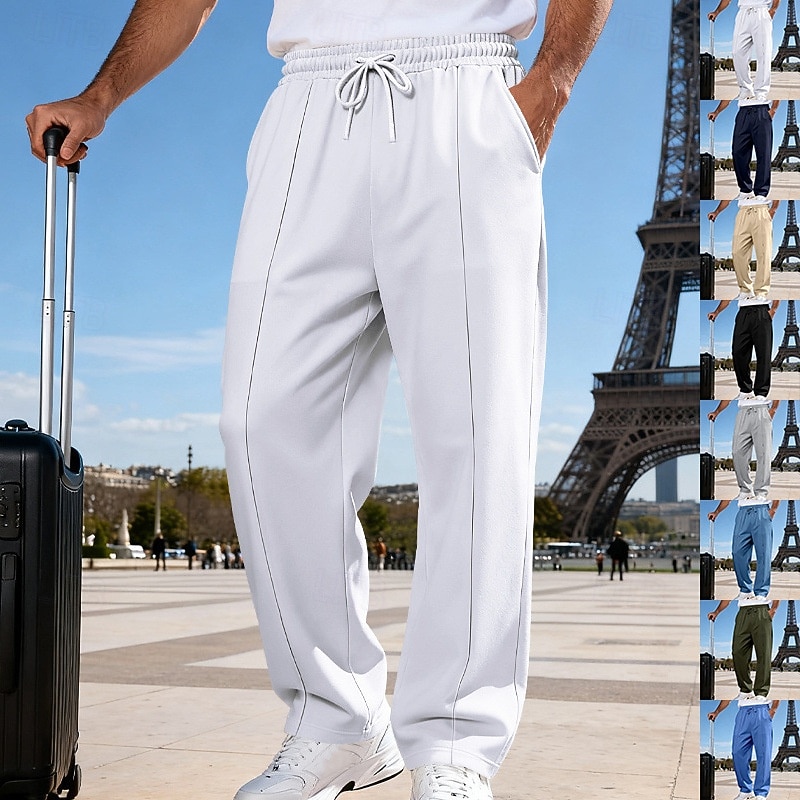 Per uomo Pantaloni da tuta Pantaloni Pantaloni della tuta a gamba dritta Coulisse Tasca Elastico in vita Semplice Comodità Sport all'Aperto Quotidiano Moda Casual Verde militare Nero Micro-elastico del 2026 a $17.99 –P1