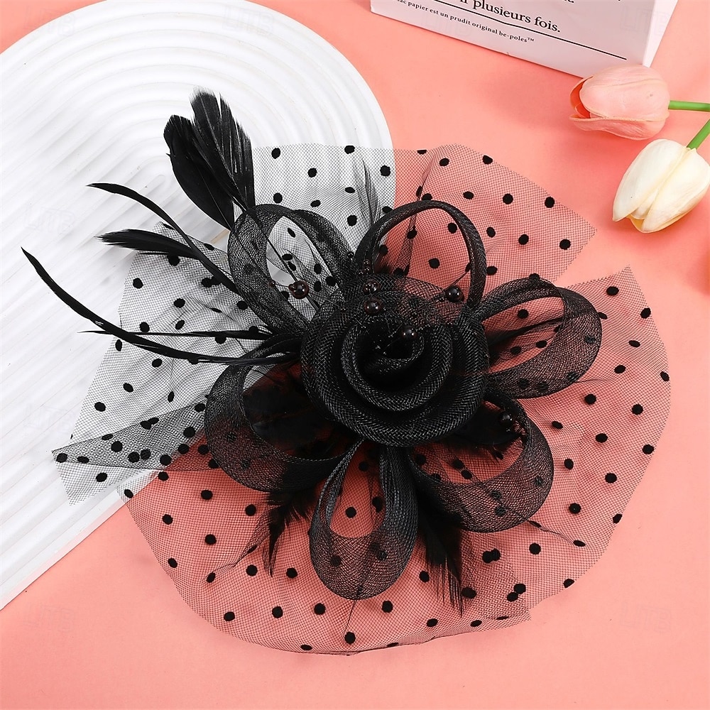 fascinators Tyll Fedora Bryllup Te Fest Hesteløp cocktail Elegant Årgang Enkel Med Fjær Hodeplagg Hodeplagg 2026 - $17.49 –P18