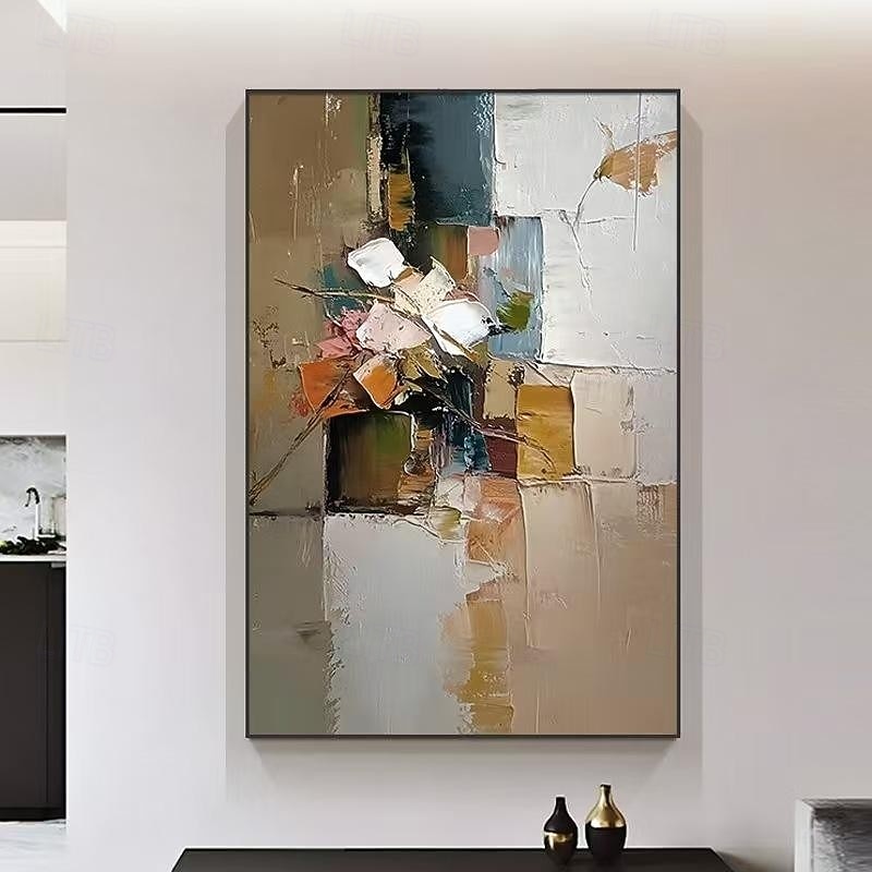 pictură în ulei lucrată manual pe pânză, artă murală, abstract simplu, pentru decor de casă, living, cadru întins, pictură suspendată/pictură rulată fără ramă neîntinsă 2026 - $80.99 –P3