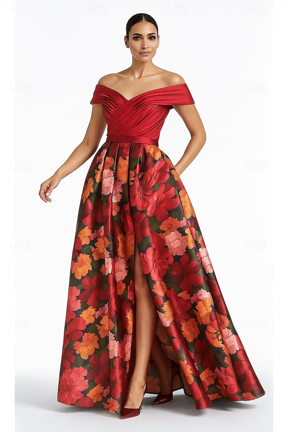 A-Linie Bodenlang Abendkleid Ballkleid Elegant Kurzarm Schulterfrei Formell Hochzeit Tasche Satin Nylon mit Tasche 2025 - $149.99 –P1