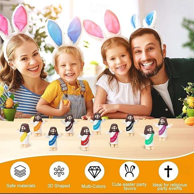 50/100 stk små jesusfigurer, mini jesusfigurer i bulk påskegave små statuer til påskeeggfyll flerfargede små jesusfigurer, miniatyrfigurer til å gjemme 2026 - $21.99 –P7