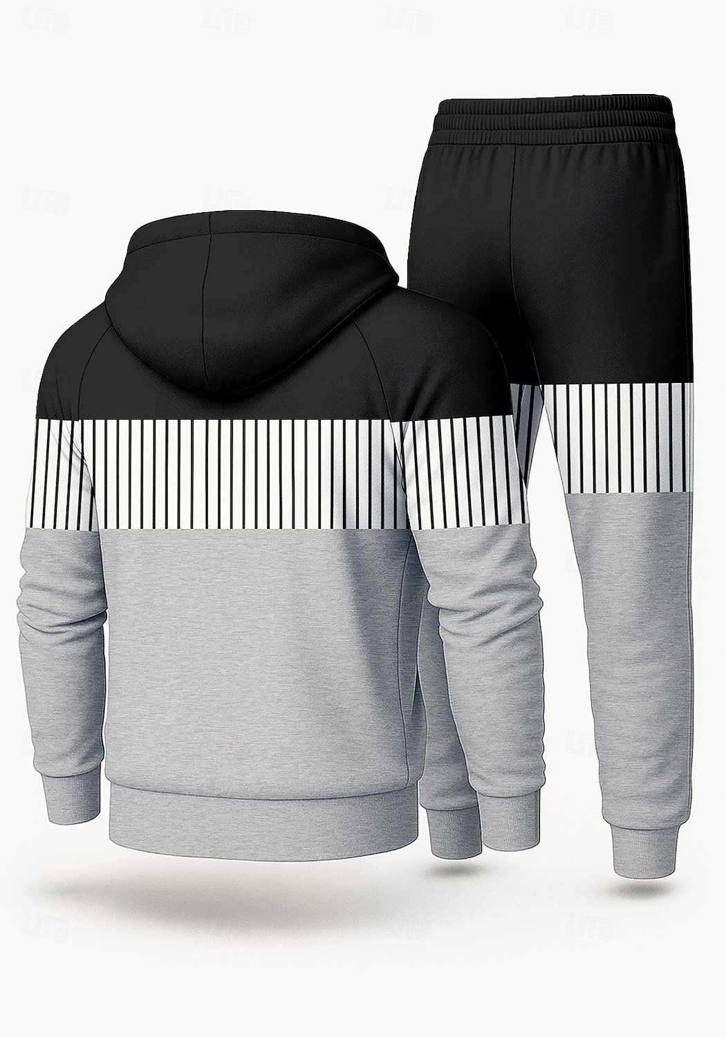 Men's Hoodie Tracksuit 2 Piece Tracksuit Drawstring Zip Up Geometric Clothing Suit Fall Black Orange Vocation Outdoor Travel Lightweight Fashion Long Sleeve Sport Activewear Stretchy Regular Fit 2025 - $41.99 –P2