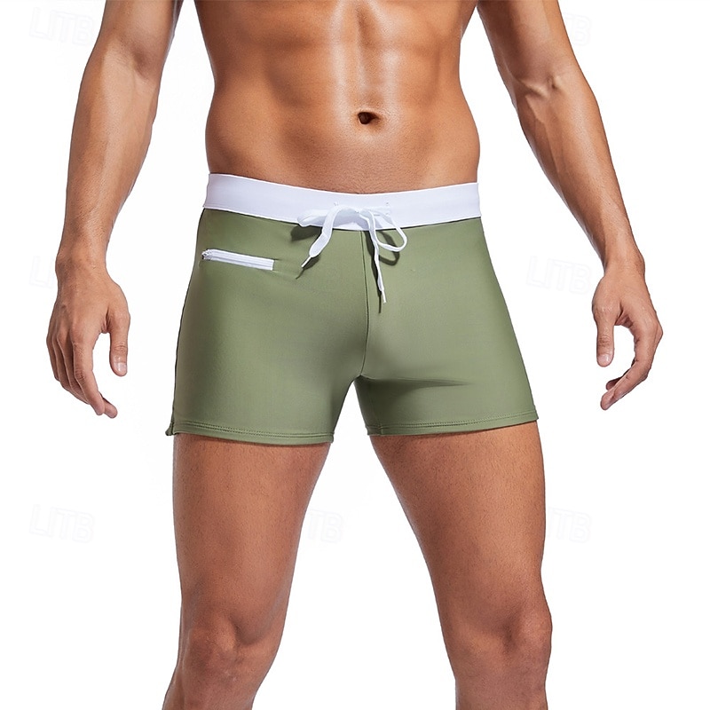 Bărbați Pantaloni Scurți de Înot Boxeri înot Costume de baie pentru costume de baie Mată Buzunar cu Fermoar Elastic Respirabil Pantaloni Surfing Bikini Scufundare Vară 2026 - $11.49 –P4