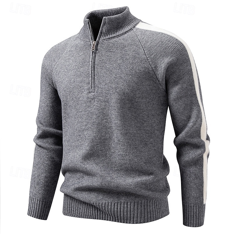 Per uomo Felpa Maglione Maglione con zip a un quarto A Coste Maglia Top Regolari Lavorato a maglia Slim Fit Semplice Colletto Mao Maglieria Contemporaneo Affari Casuale Abbigliamento Autunno Nero del 2026 a $36.99 –P2