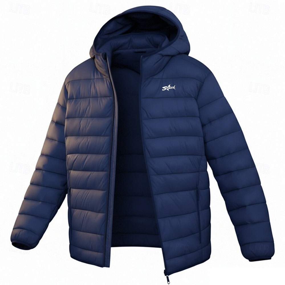 Herren Grafik Hai Wintermantel Daunenjacke Thermowarm Regenfest Leicht Lässig Outdoor Täglich Wattierte Steppjacke mit Kapuze Herbst Winter Langarm Schwarz Rote Königliches Blau 2026 - $60.99 –P4