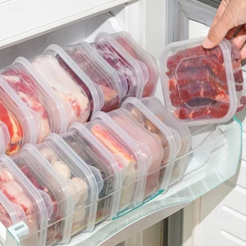Lednička mražené maso box na konzervaci potravin průhledná mrazicí nádoba na maso a zeleninu s víkem chladnička mražené maso přihrádka na maso mrazák box na uchovávání čerstvého jídla 2026 - $10.49 –P4