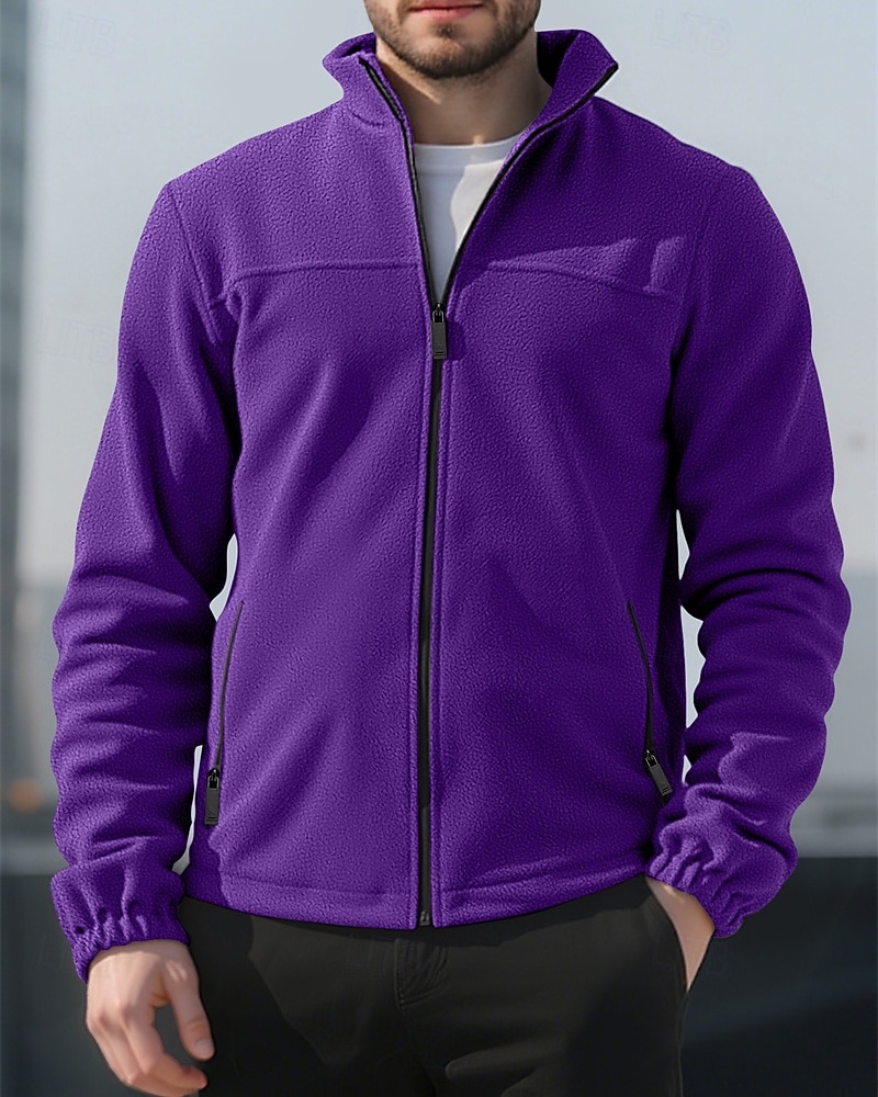 Herre Genser Fleecegenser Genser med full glidelås Aprikos Svart Lilla Oransje lysegrå Opprett krage عادي Ta igjen glidelåsen Lomme Sport & Utendørs Daglig Ferie Polyester Gatemote Grunnleggende 2026 - $36.99 –P2