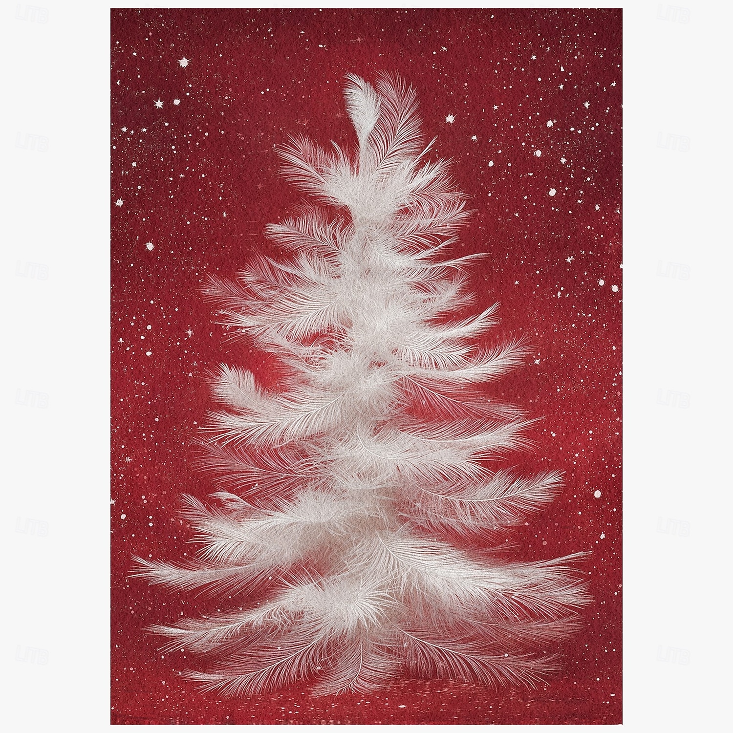 Коврик с белым рождественским деревом для гостиной и спальни элегантный белый сосновый коврик с красным фоном из искуcственного кашемира праздничное декоративное искусство мягкий нескользящий 2025 - $36.99 –P2