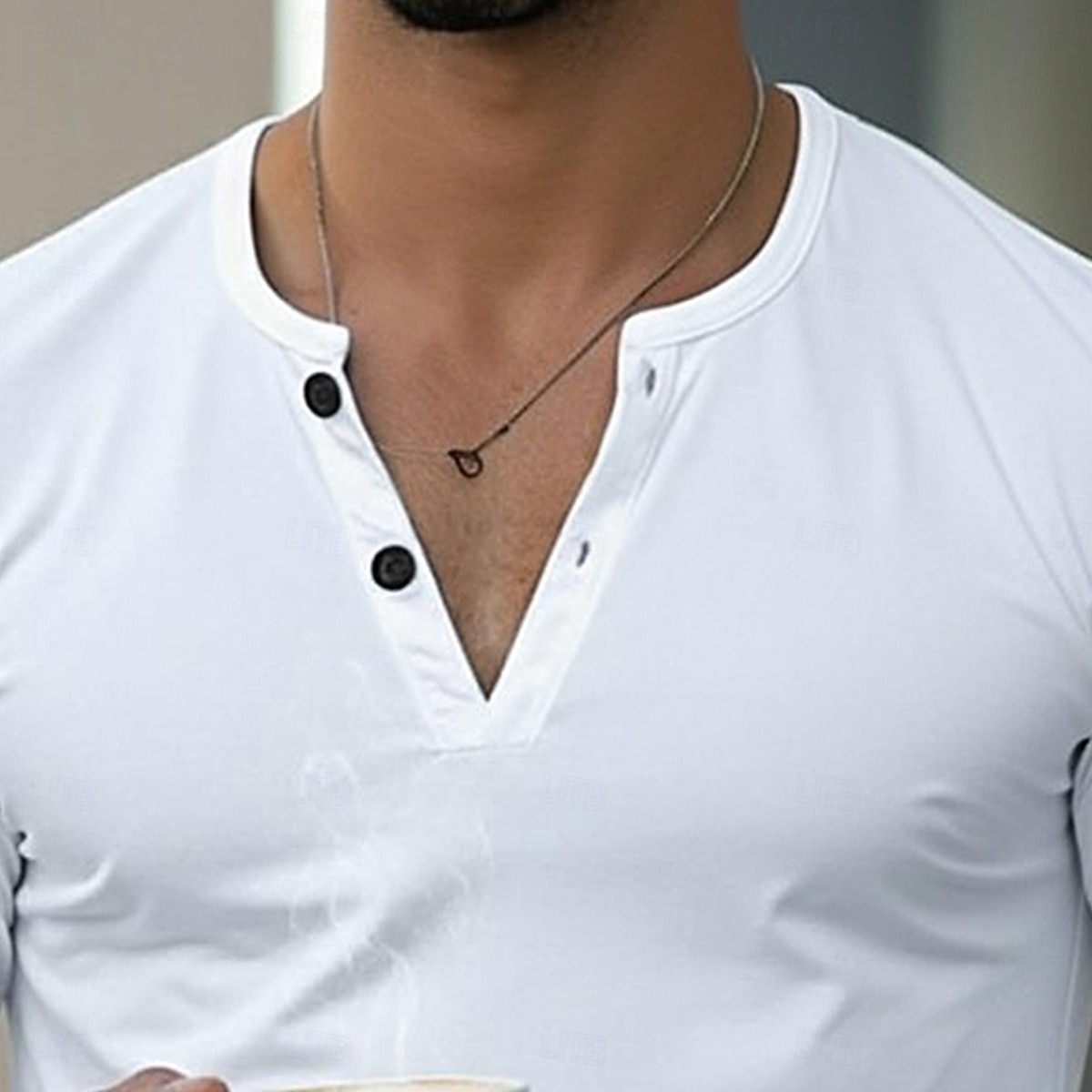 Herren T-Shirt Langarmshirt Langarm V Ausschnitt Sommer Ganzjahres Einfarbig Täglich Lässig Streetstyle Rein Outdoor Straße Lässig Schwarz Weiß Wein Top T-Shirt für Herren 2025 - $18.99 –P3