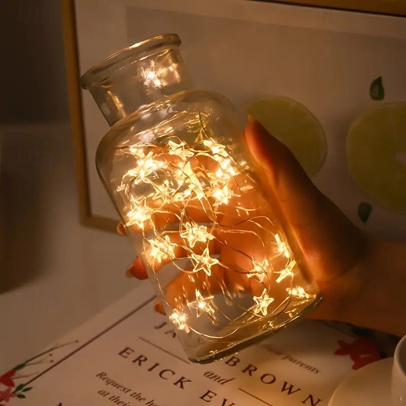Guirlande lumineuse de Noël en fil de cuivre, 2 m, 20 LED, alimentée par piles, pour Noël, la Saint-Valentin, un mariage, un arbre, une décoration d'intérieur, un éclairage de vacances de 2025 ? $12.99 –P2