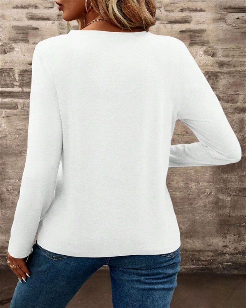 Pentru femei Topuri imbracate Buzunar Culoare solidă Simplu Elegant femei Stilat Manșon Lung În V Topuri obișnuite Zilnic Muncă Ieșire Negru Alb Roz Îmbujorat Trifoi Kaki Toamnă Iarnă 2026 - $25.99 –P6