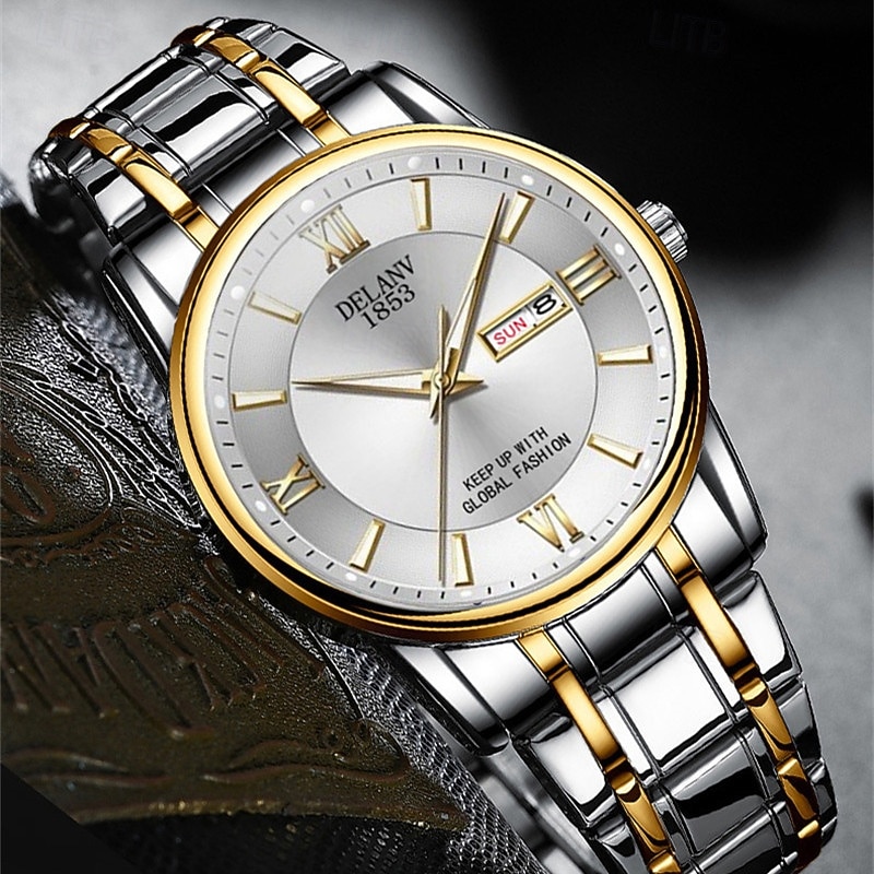 La nouvelle montre pour hommes au cadran romain Deblve à la mode et tendance avec bracelet en alliage calendrier lumineux et affichage du jour. C'est un choix idéal pour une vie simple décontractée de 2026 ? $19.99 –P3