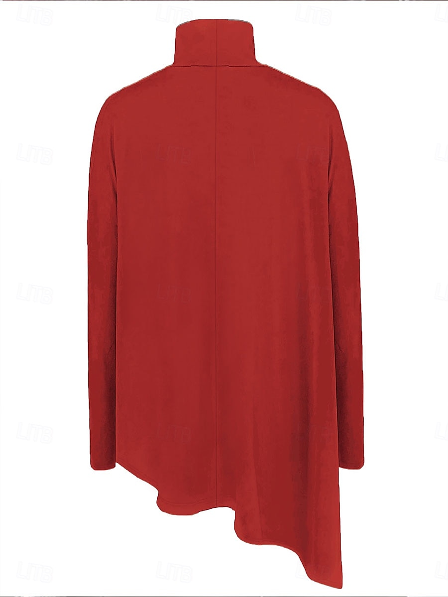 Женская футболка однотонная элегантная модная повседневная с длинным рукавом горловина-лодочка длинные топы повседневные ассиметричная черный красный синий фиолетовый зеленый осень зима 2026 - $25.99 –P2