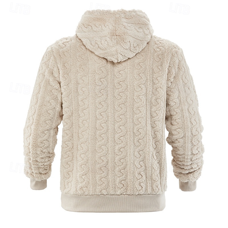 Men's Jacquard Hoodie Fleece Hoodie Apricot Black Brown Gray Light Blue Hooded Plain Kangaroo Pocket Textured Sports & Outdoor Casual Daily Streetwear Cool Sportswear Fall Winter Clothing Apparel 2026 - $28.99 –P8