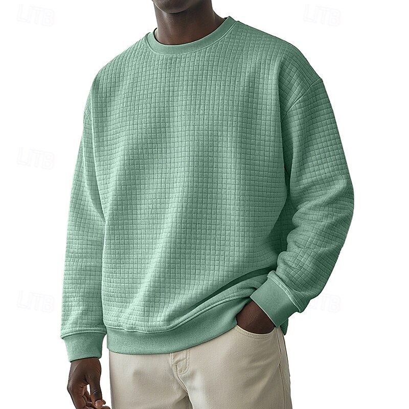 Homens Moletom Moletom Waffle Estacionar Cinza Claro Gola Redonda Tecido Textura Casual Diário Desportos e Ar livre Roupa de rua Legal Roupa de Esporte Primavera & Outono Roupa Moletons Moletons de 2026 por $24.99 –P10