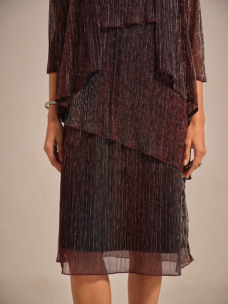 Dámské Pokrčí rameny Plisé Volány Lesk Elegantní Večírek stylové Nabíraný krk Běžné topy Večerní oslava Svatební host Fialová Léto Jaro Podzim 2026 - $64.99 –P4