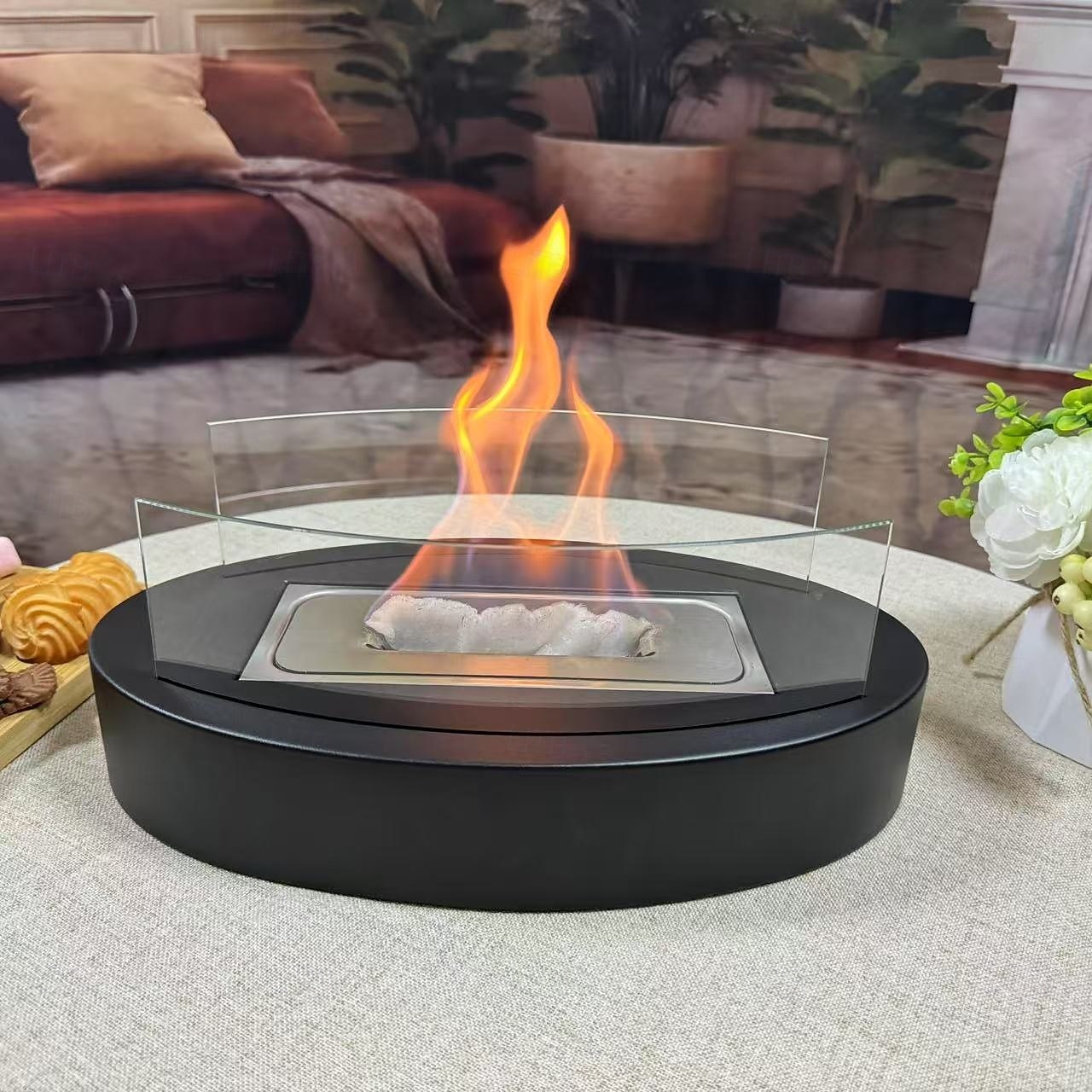 feu de table cheminée de table alcool à friction avec pare-flamme de 2025 ? $75.99 –P3