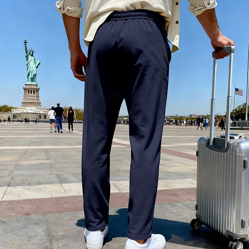 Per uomo Pantaloni da tuta Pantaloni Pantaloni della tuta a gamba dritta Coulisse Tasca Elastico in vita Semplice Comodità Sport all'Aperto Quotidiano Moda Casual Verde militare Nero Micro-elastico del 2026 a $17.99 –P10