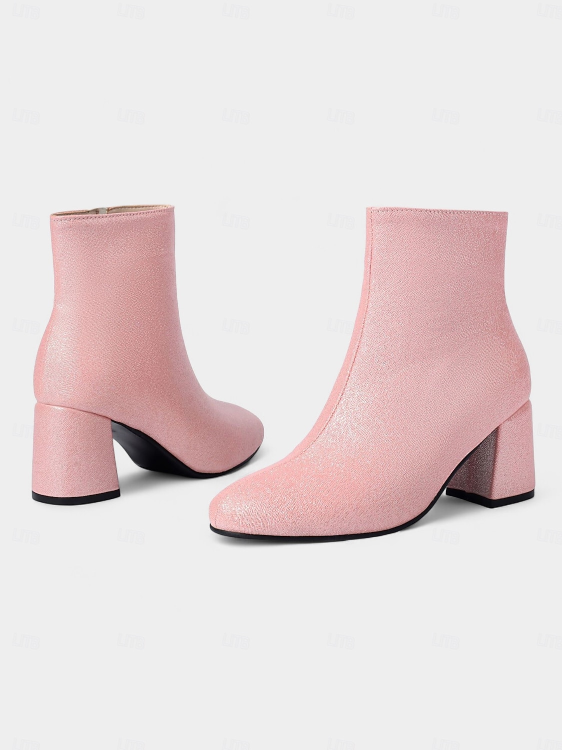 Botas femininas vermelhas de salto alto com zíper, design elegante de salto grosso, perfeitas para festas de Natal, eventos de feriados e uso diário de 2026 por $64.99 –P7