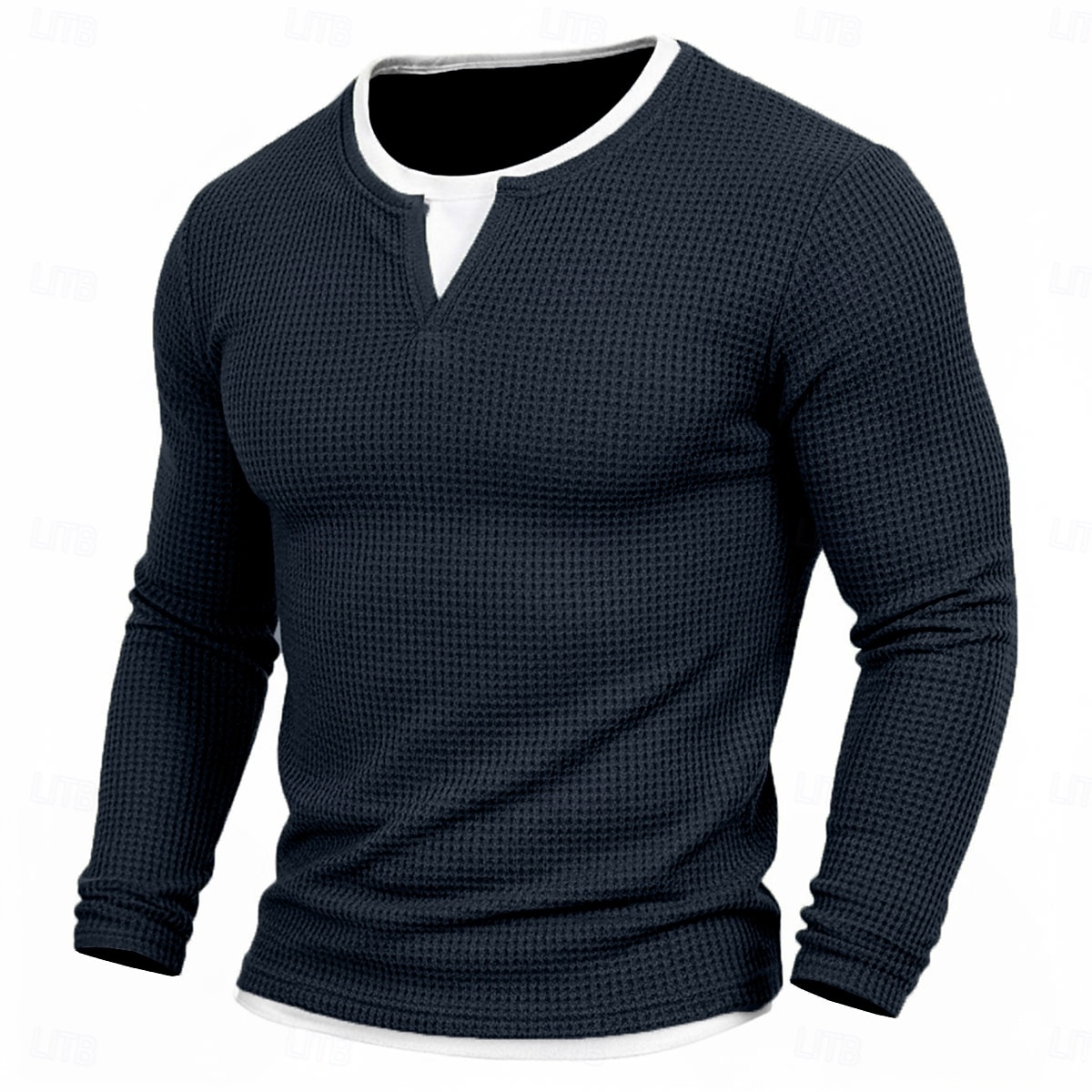 Ανδρικά Βάφλα μπλουζάκι Μπλουζάκι Πουκάμισο Waffle Henley Μακρυμάνικο Στρογγυλή Ψηλή Λαιμόκοψη Λαιμόκοψη V Όλες οι εποχές Συμπαγές Χρώμα Παραδοσιακό / Πεπαλαιωμένο Καθημερινό ψεύτικο δύο κομμάτια 2026 - $24.99 –P7