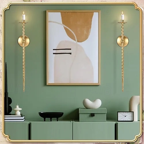 Настенный подсвечник 1 шт. / 2 шт. большой витой подсвечник для свечей настенный металлический подсвечник для столовой, гостиной, офиса, спальни 2026 - $22.99 –P2