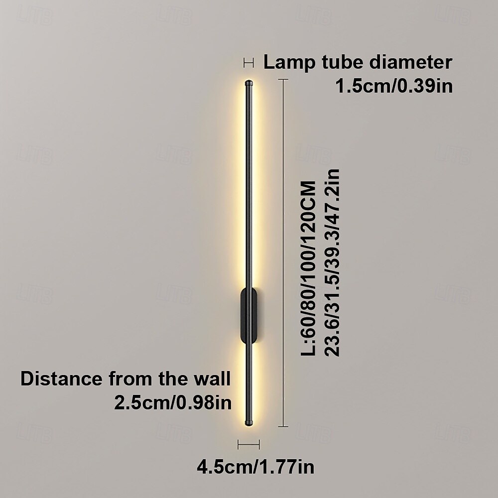 Long Wall Lamp 23.6 in -47.2in  Black and Gold Indoor Metal Wall Lamp Living Room Background Bedroom Bedside Lamp AC2200V AC110V 2026 - $64.99 –P2