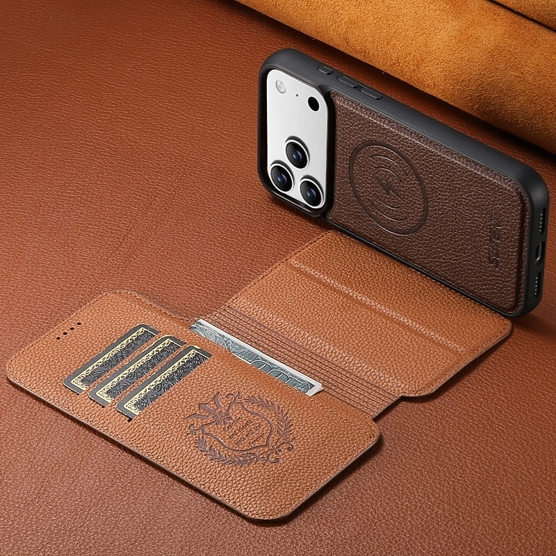 2025年 電話 ケース 用途 iPhone 17 Pro Max 17 16 15 14 Pro Max 13 Pro Max バックカバー 耐衝撃 レトロ風 PUレザー  コレクション – $13.99 –P8