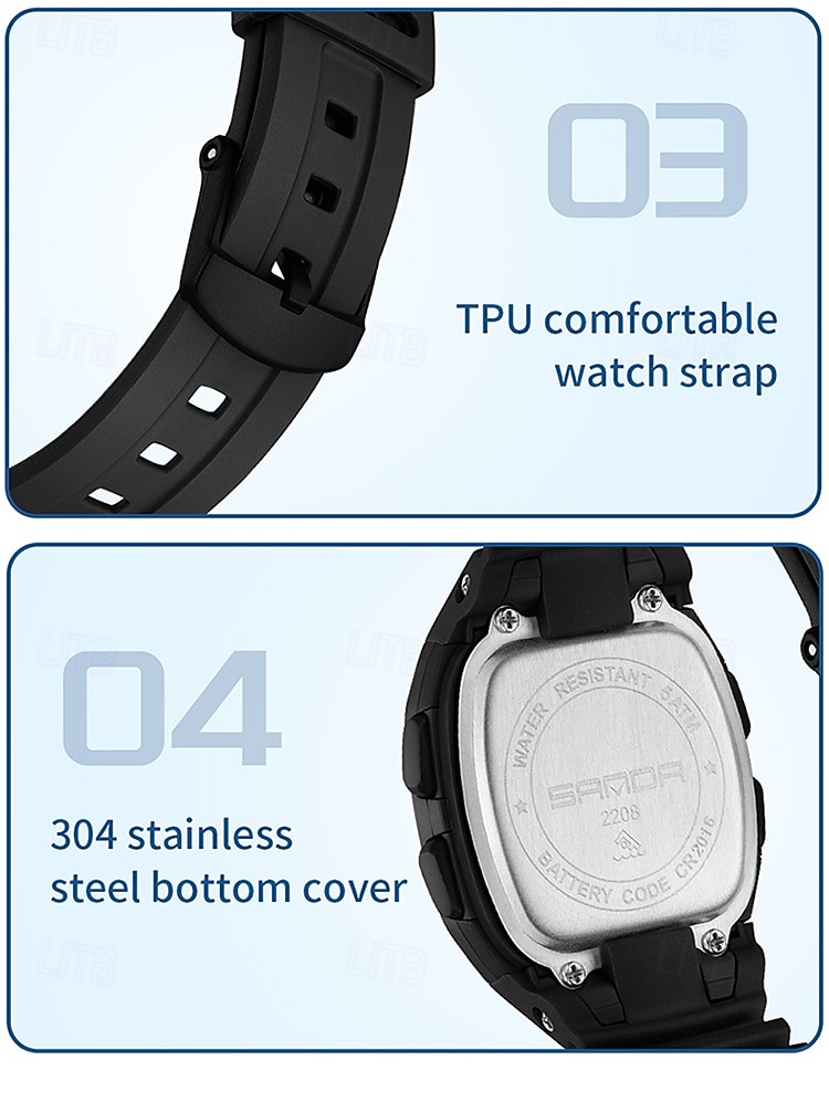 SANDA Gift for Women Men Digital Watch Large Dial Outdoor Sports Casual Luminous Calendar Date Waterproof Silicone Watch 2026 - $29.99 –P18