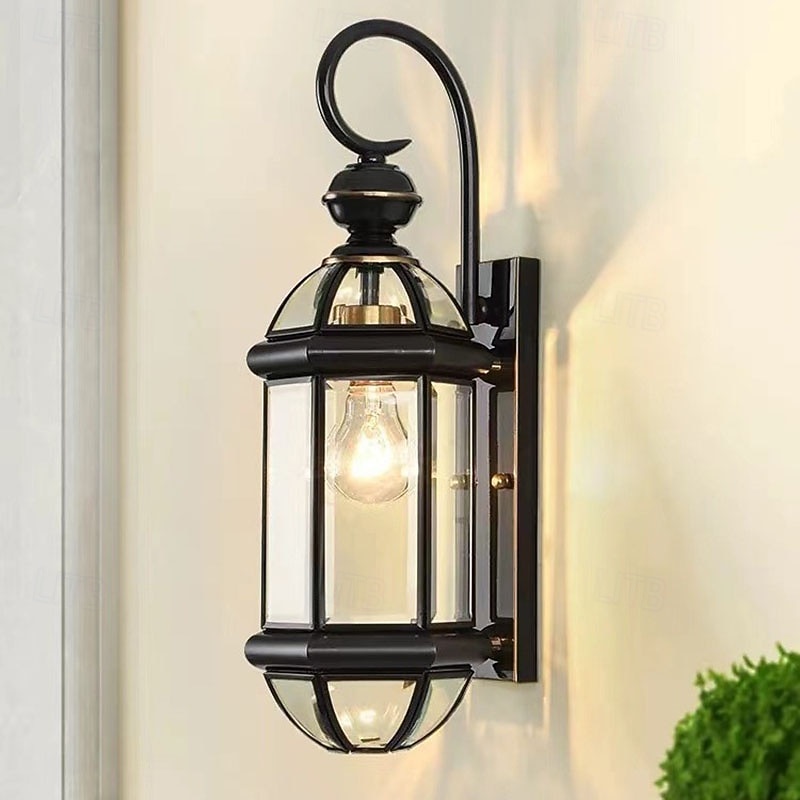 Iluminação externa 17 polegadas (cerca de 43,2 cm) luz de parede externa de cobre lanterna preta luz de varanda ip65 luz de parede externa à prova d'água adequada para casa, quintal, garagem, entrada de 2026 por $242.79 –P4