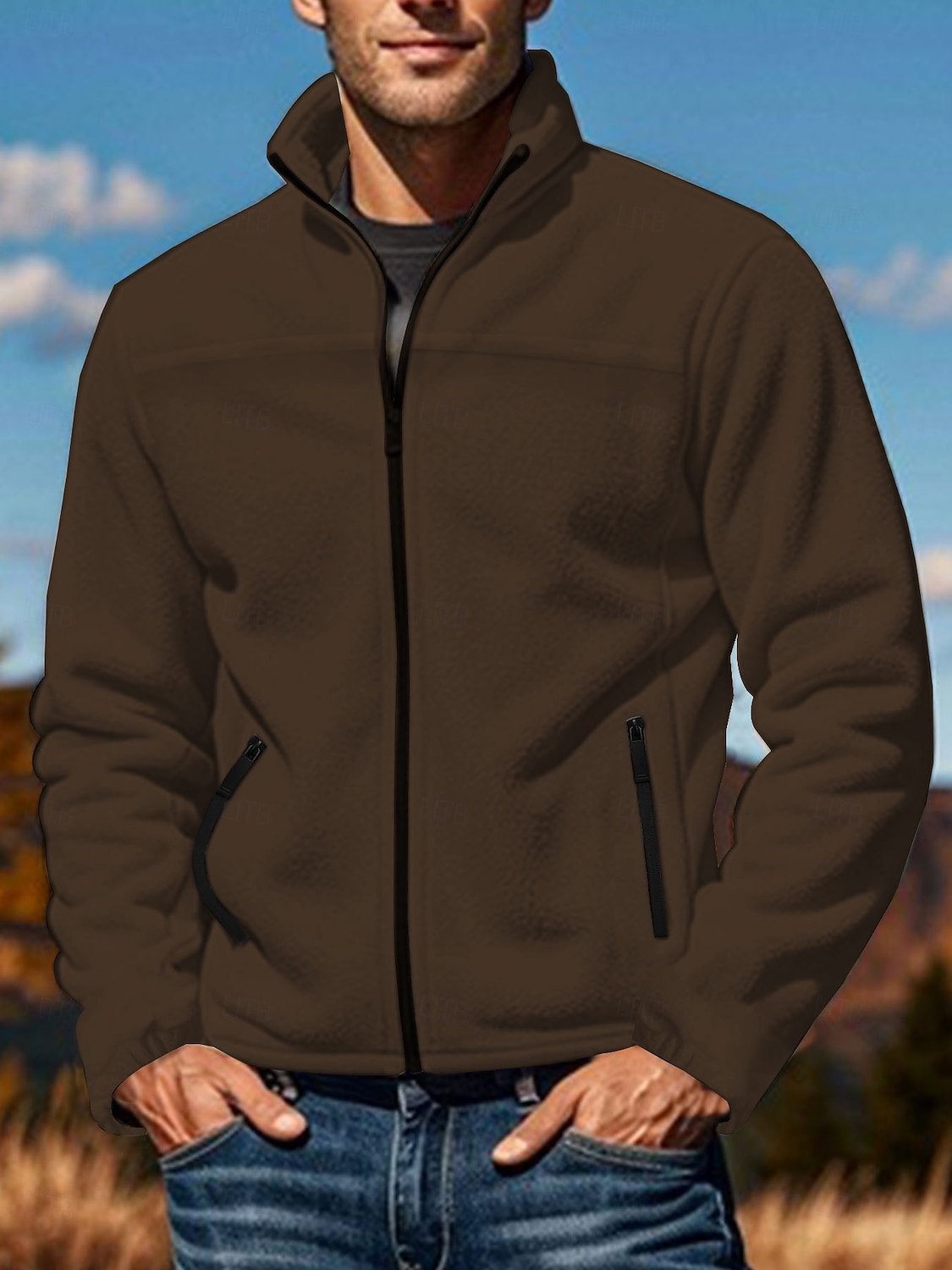 Herre Utendørs jakke Fleece-jakke Formell Hjem Hold Varm Lomme Grunnleggende Vår Høst Helfarge Aktiv Nøytral Skjortekrage Normal Mørkegrå Svart Hvit Lilla Oransje Jakker 2025 - $38.99 –P14